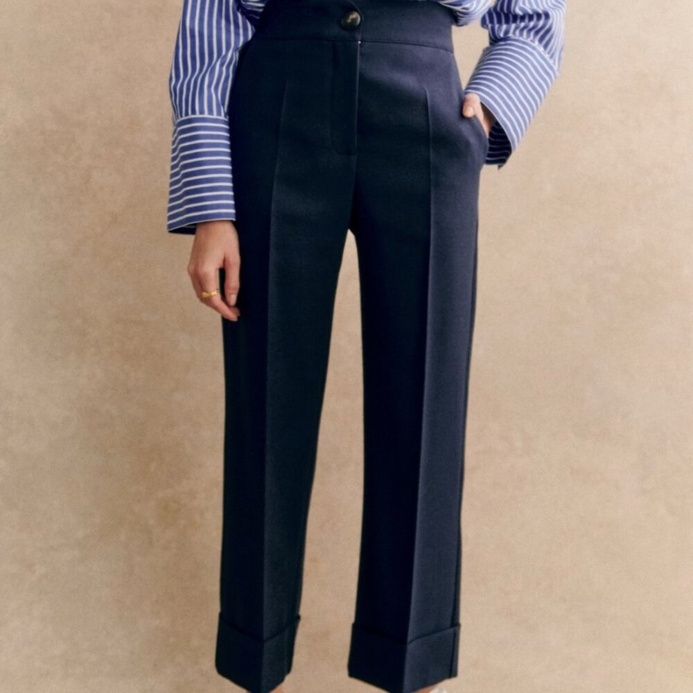Sezane Damon Trousers in Navy - Picture 5 of 10